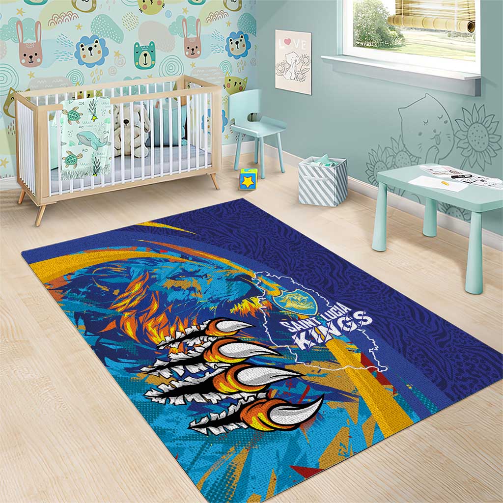 Saint Lucia Cricket Kings Area Rug Caribbean-Roar of Power Lions - African Pride