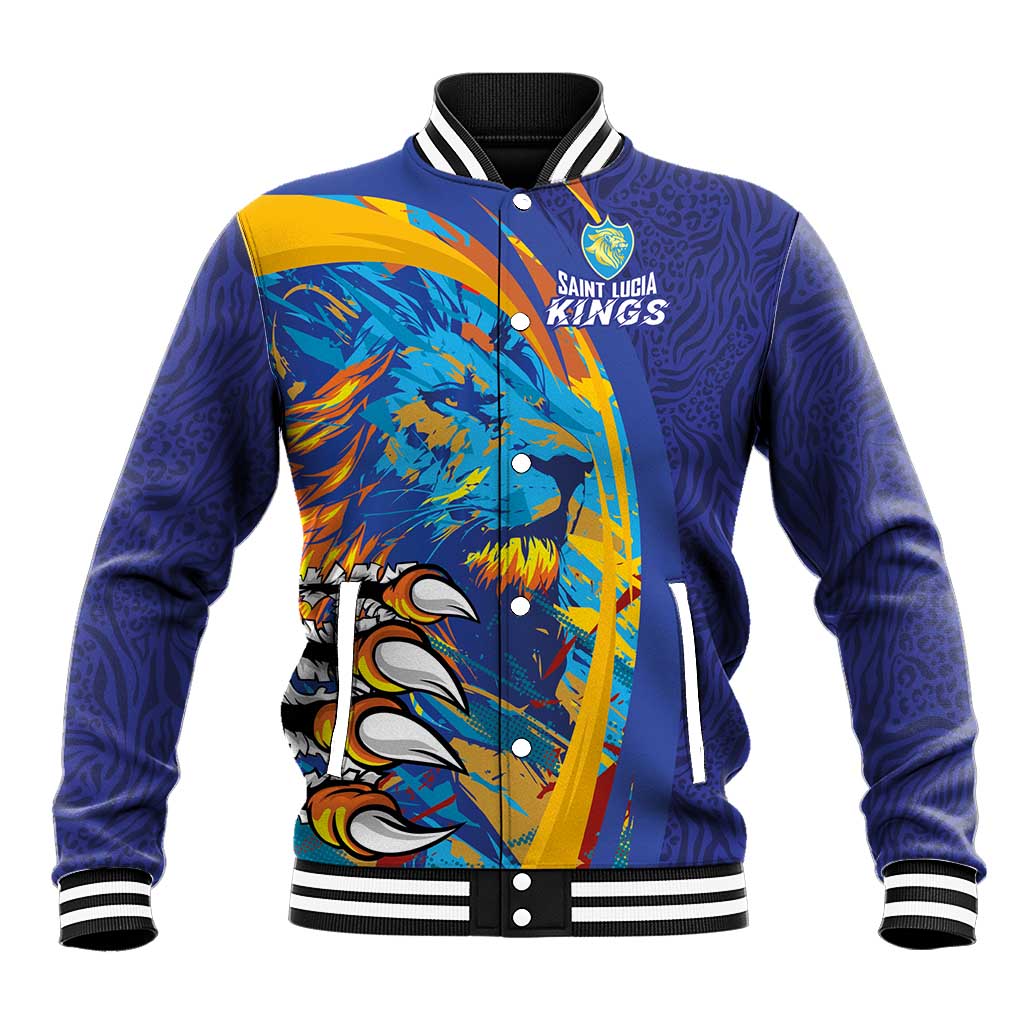 Custom Saint Lucia Cricket Kings Baseball Jacket Caribbean-Roar of Power Lions - African Pride