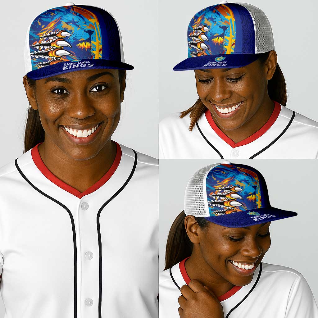 Saint Lucia Cricket Kings Baseball Net Cap Caribbean-Roar of Power Lions - African Pride