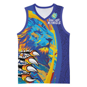 Custom Saint Lucia Cricket Kings Basketball Jersey Caribbean-Roar of Power Lions - African Pride