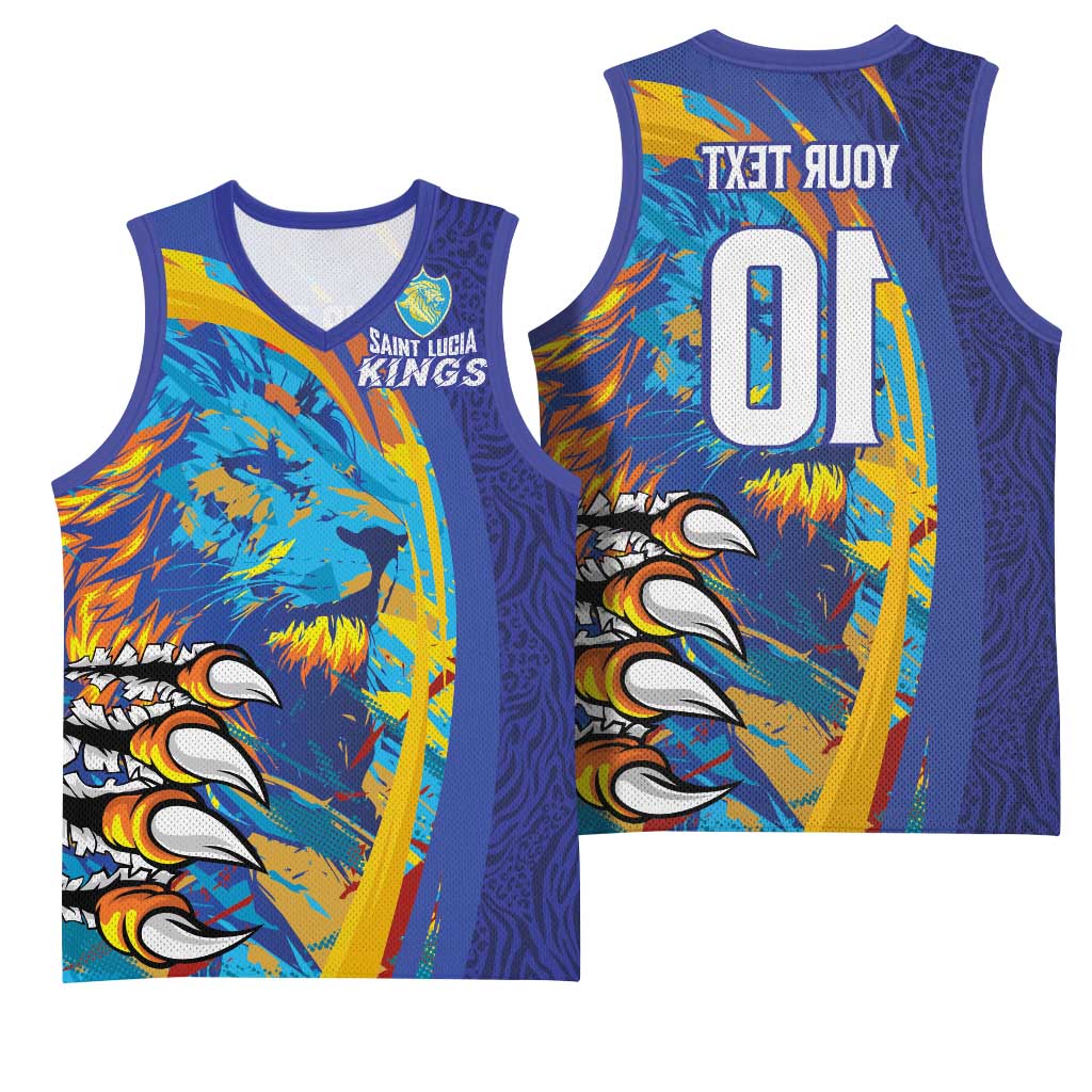 Custom Saint Lucia Cricket Kings Basketball Jersey Caribbean-Roar of Power Lions - African Pride