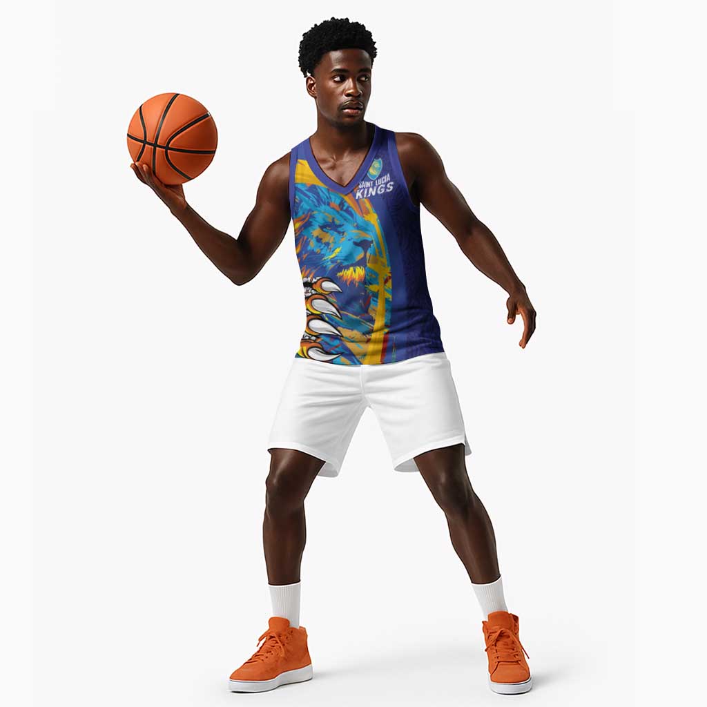 Custom Saint Lucia Cricket Kings Basketball Jersey Caribbean-Roar of Power Lions - African Pride