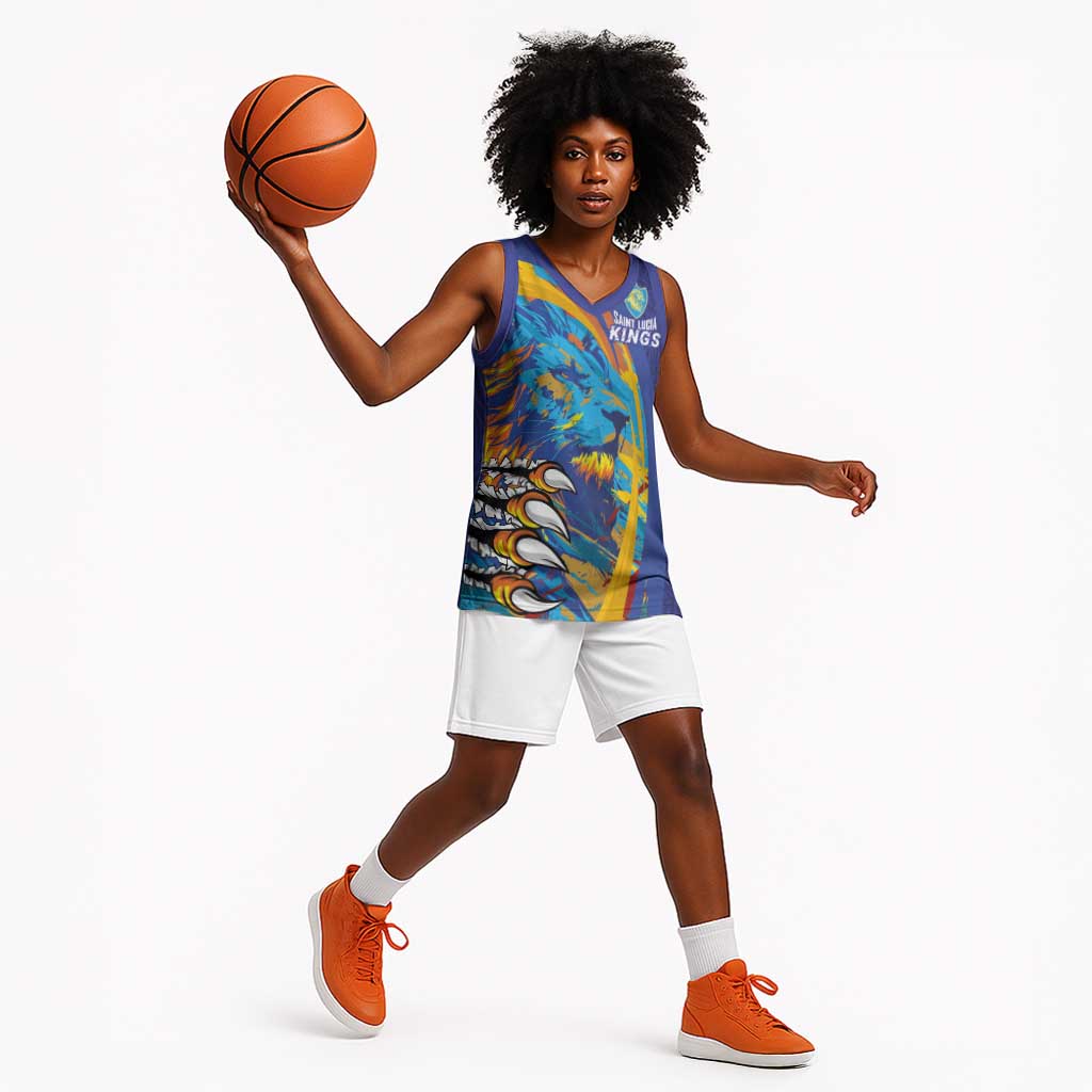 Custom Saint Lucia Cricket Kings Basketball Jersey Caribbean-Roar of Power Lions - African Pride