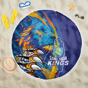 Saint Lucia Cricket Kings Beach Blanket Caribbean-Roar of Power Lions - African Pride