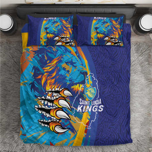 Saint Lucia Cricket Kings Bedding Set Caribbean-Roar of Power Lions - African Pride