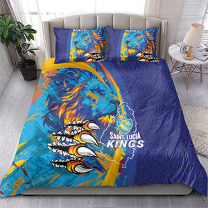 Saint Lucia Cricket Kings Bedding Set Caribbean-Roar of Power Lions - African Pride