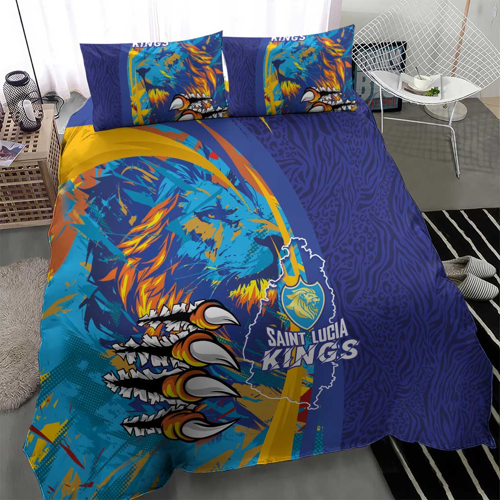 Saint Lucia Cricket Kings Bedding Set Caribbean-Roar of Power Lions - African Pride