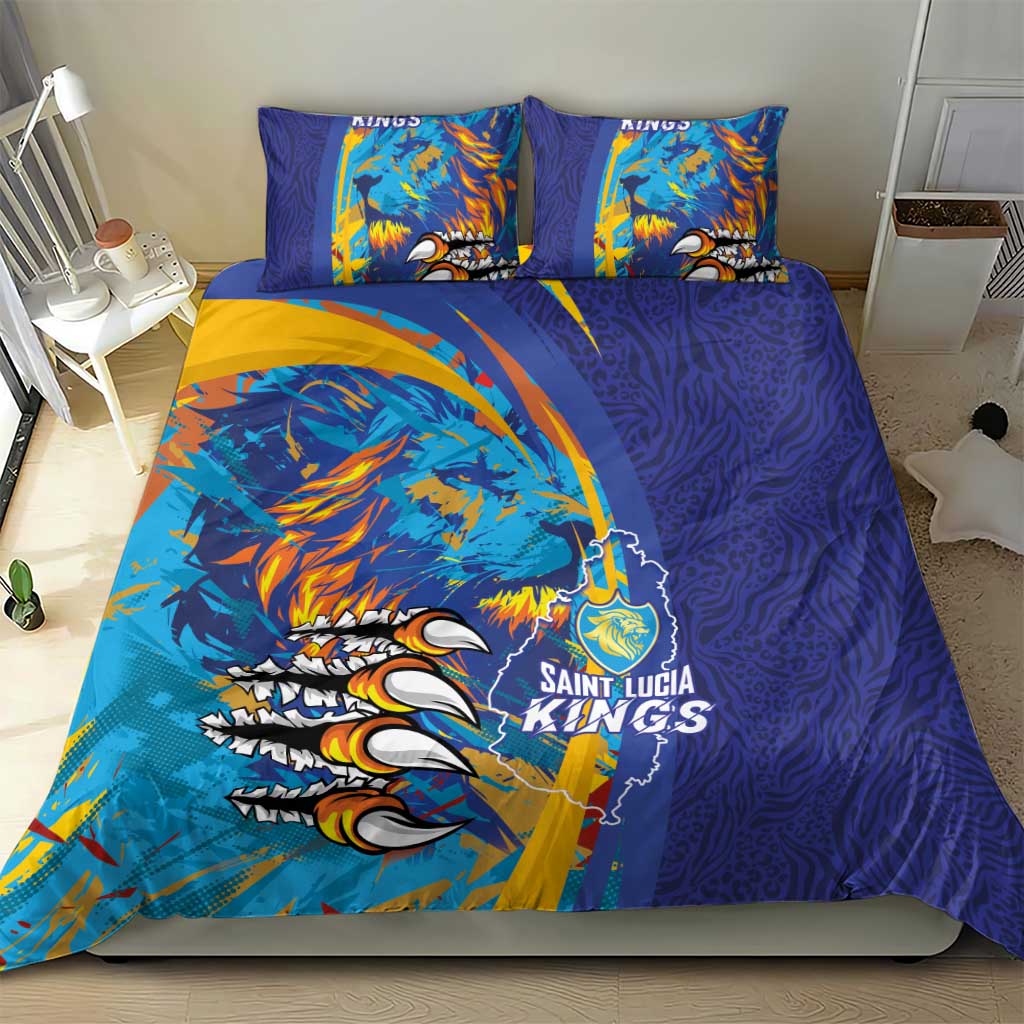 Saint Lucia Cricket Kings Bedding Set Caribbean-Roar of Power Lions - African Pride