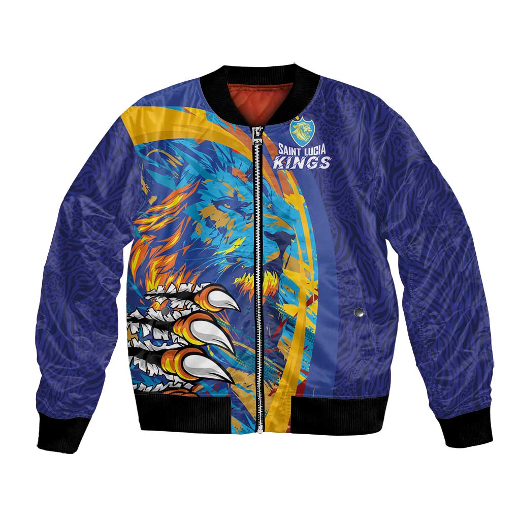 Custom Saint Lucia Cricket Kings Bomber Jacket Caribbean-Roar of Power Lions - African Pride