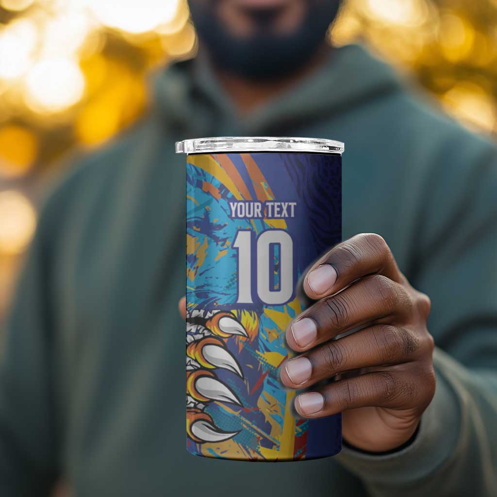 Custom Saint Lucia Cricket Kings 4 in 1 Can Cooler Tumbler Caribbean-Roar of Power Lions - African Pride