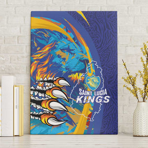 Saint Lucia Cricket Kings Canvas Wall Art Caribbean-Roar of Power Lions - African Pride