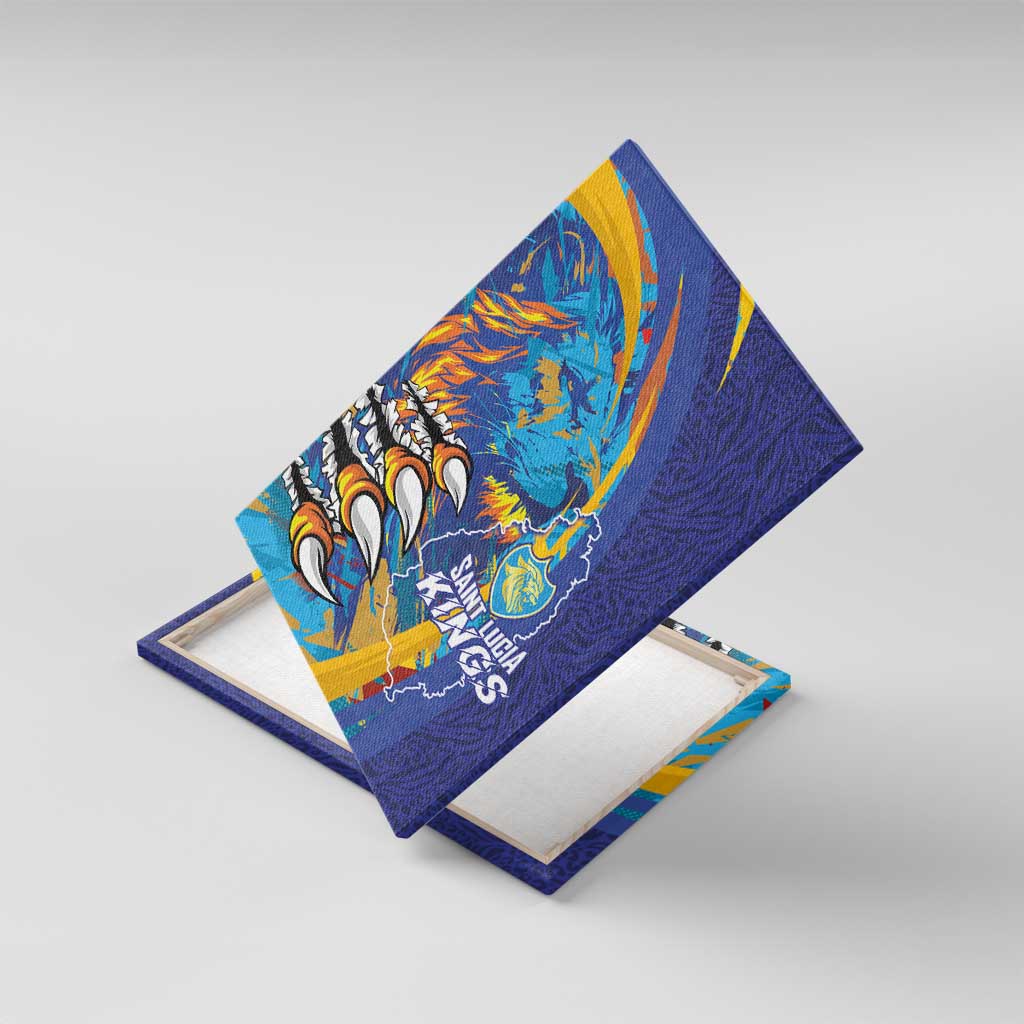 Saint Lucia Cricket Kings Canvas Wall Art Caribbean-Roar of Power Lions - African Pride
