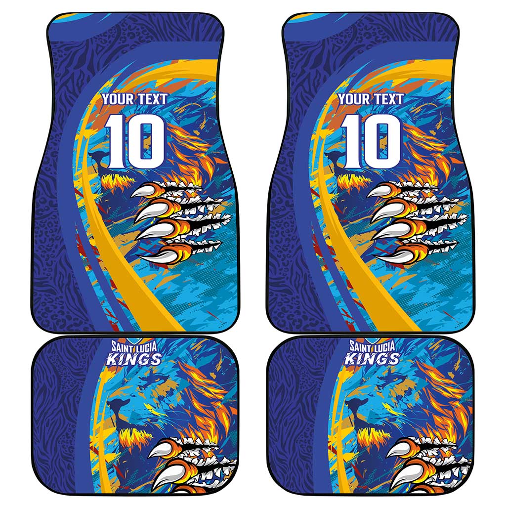Saint Lucia Cricket Kings Car Mats Caribbean-Roar of Power Lions - African Pride