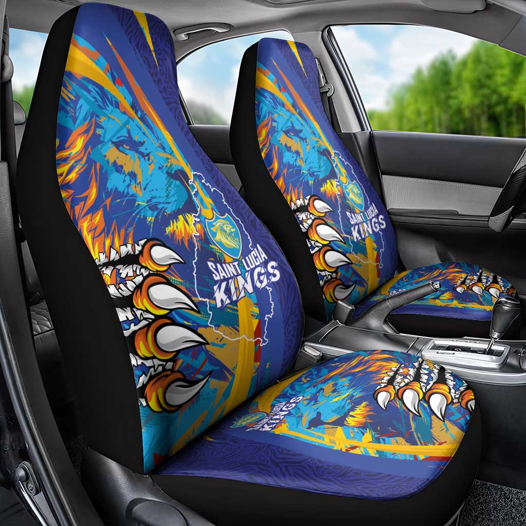 Saint Lucia Cricket Kings Car Seat Cover Caribbean-Roar of Power Lions - African Pride