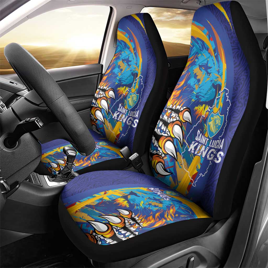 Saint Lucia Cricket Kings Car Seat Cover Caribbean-Roar of Power Lions - African Pride