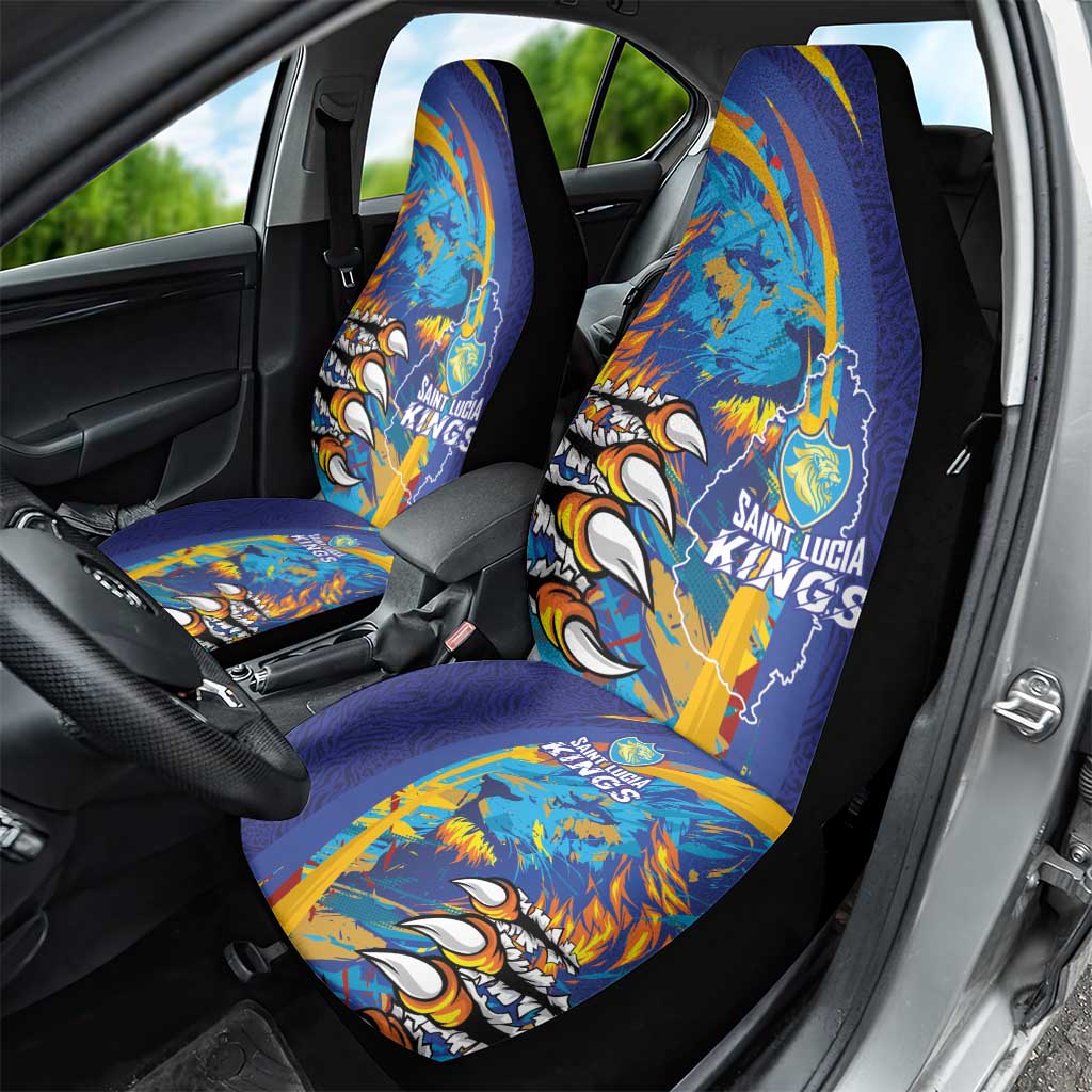 Saint Lucia Cricket Kings Car Seat Cover Caribbean-Roar of Power Lions - African Pride
