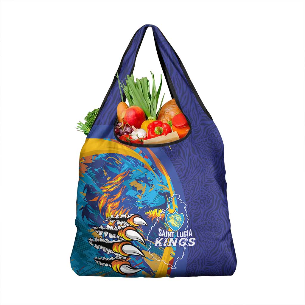 Saint Lucia Cricket Kings Grocery Bag Caribbean-Roar of Power Lions - African Pride