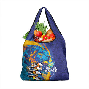 Saint Lucia Cricket Kings Grocery Bag Caribbean-Roar of Power Lions - African Pride