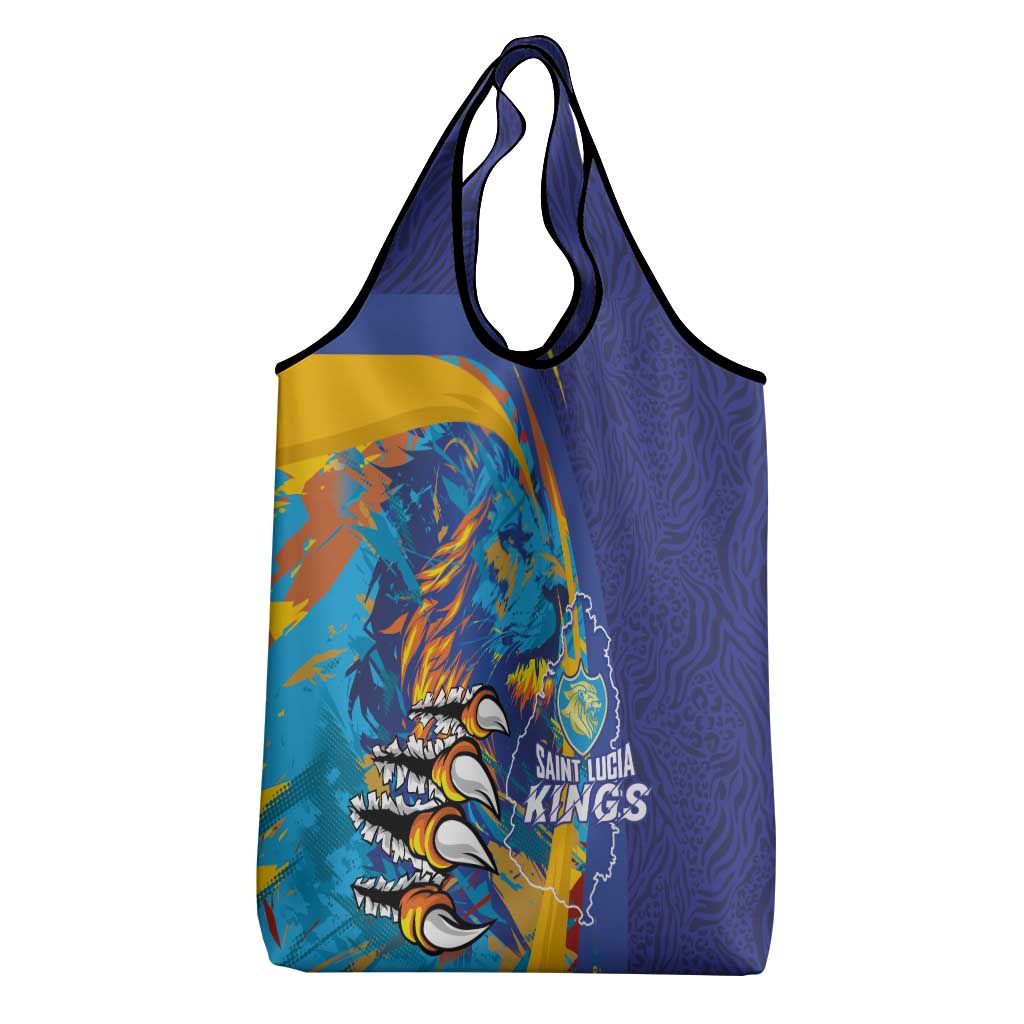 Saint Lucia Cricket Kings Grocery Bag Caribbean-Roar of Power Lions - African Pride
