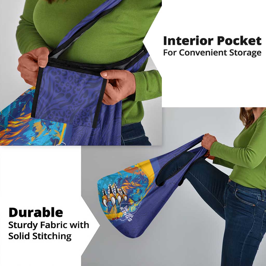 Saint Lucia Cricket Kings Grocery Bag Caribbean-Roar of Power Lions - African Pride