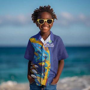 Custom Saint Lucia Cricket Kings Kid Hawaiian Shirt Caribbean-Roar of Power Lions - African Pride