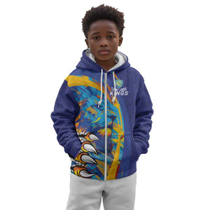 Custom Saint Lucia Cricket Kings Kid Hoodie Caribbean-Roar of Power Lions - African Pride