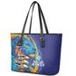 Saint Lucia Cricket Kings Leather Tote Bag Caribbean-Roar of Power Lions - African Pride