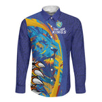 Custom Saint Lucia Cricket Kings Long Sleeve Button Shirt Caribbean-Roar of Power Lions - African Pride