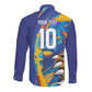 Custom Saint Lucia Cricket Kings Long Sleeve Button Shirt Caribbean-Roar of Power Lions - African Pride