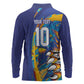 Custom Saint Lucia Cricket Kings Long Sleeve Polo Shirt Caribbean-Roar of Power Lions - African Pride