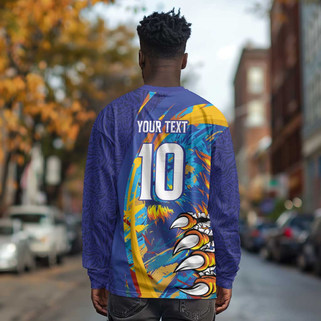 Custom Saint Lucia Cricket Kings Long Sleeve Shirt Caribbean-Roar of Power Lions - African Pride