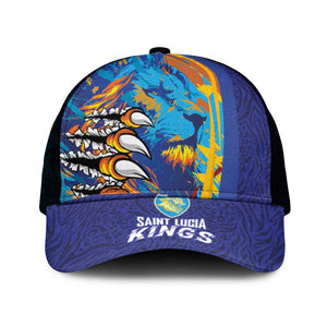 Saint Lucia Cricket Kings Mesh Trucker Cap Caribbean-Roar of Power Lions - African Pride