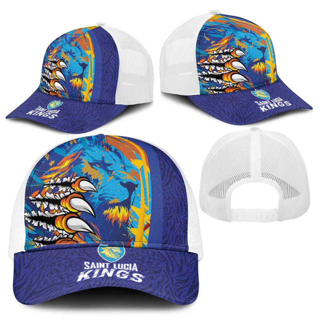 Saint Lucia Cricket Kings Mesh Trucker Cap Caribbean-Roar of Power Lions - African Pride
