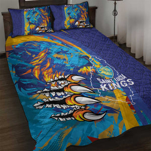 Saint Lucia Cricket Kings Quilt Bed Set Caribbean-Roar of Power Lions - African Pride