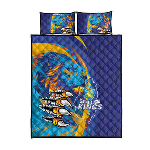 Saint Lucia Cricket Kings Quilt Bed Set Caribbean-Roar of Power Lions - African Pride