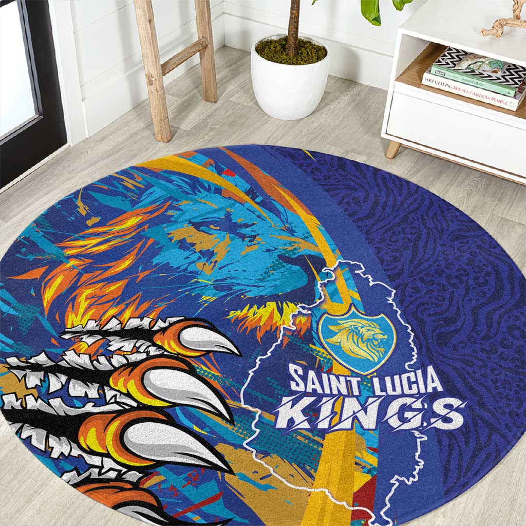 Saint Lucia Cricket Kings Round Carpet Caribbean-Roar of Power Lions - African Pride