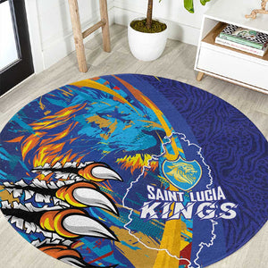 Saint Lucia Cricket Kings Round Carpet Caribbean-Roar of Power Lions - African Pride