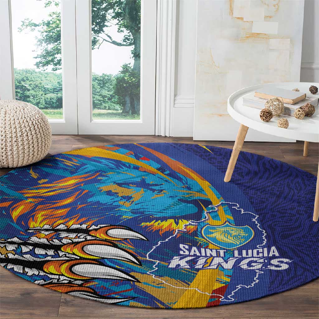 Saint Lucia Cricket Kings Round Carpet Caribbean-Roar of Power Lions - African Pride