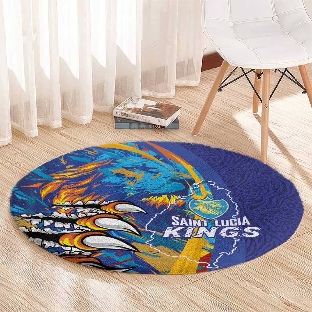 Saint Lucia Cricket Kings Round Carpet Caribbean-Roar of Power Lions - African Pride