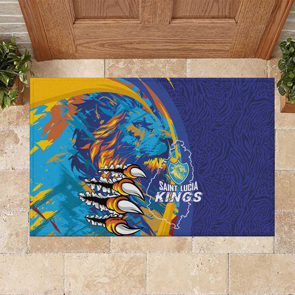Saint Lucia Cricket Kings Rubber Doormat Caribbean-Roar of Power Lions - African Pride