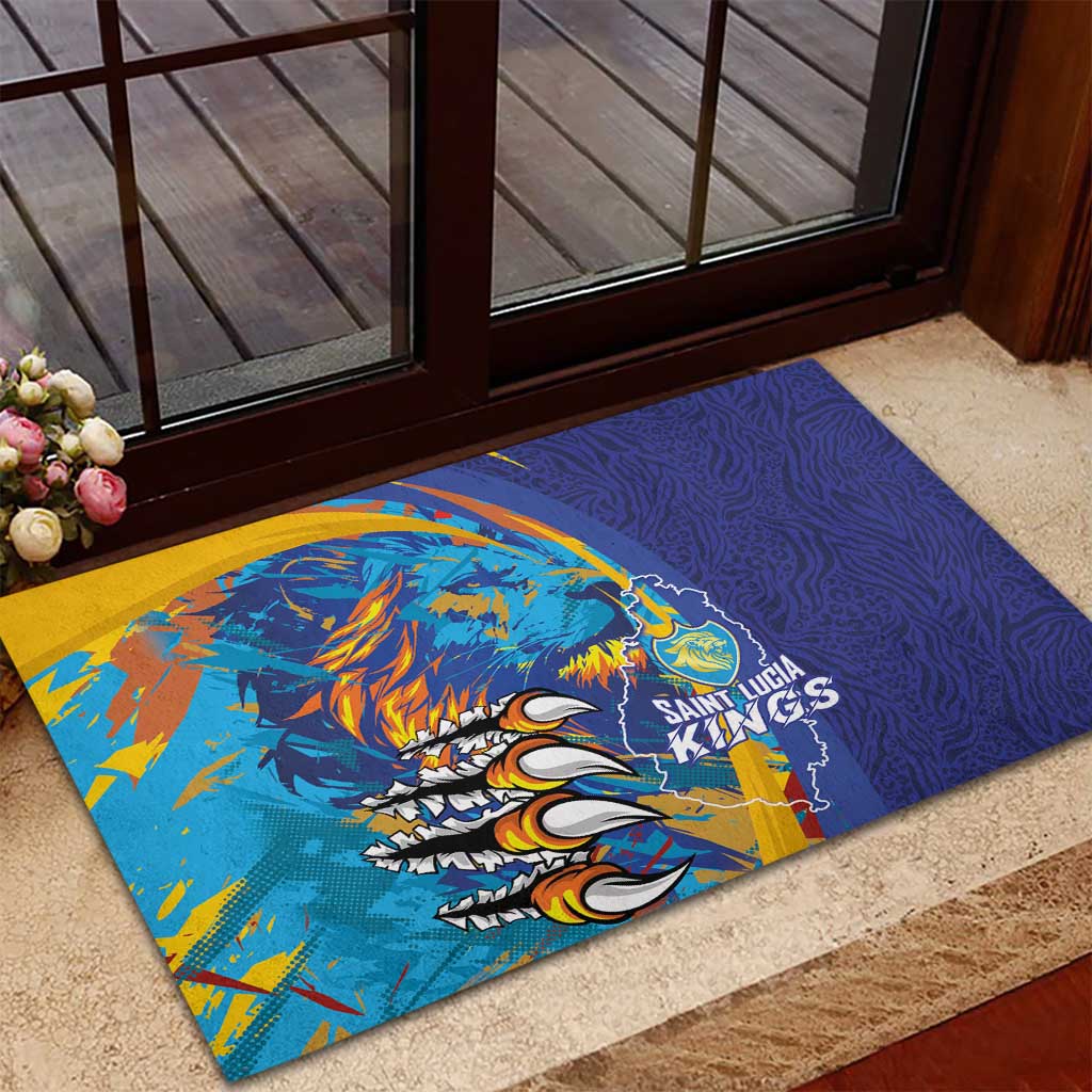 Saint Lucia Cricket Kings Rubber Doormat Caribbean-Roar of Power Lions - African Pride
