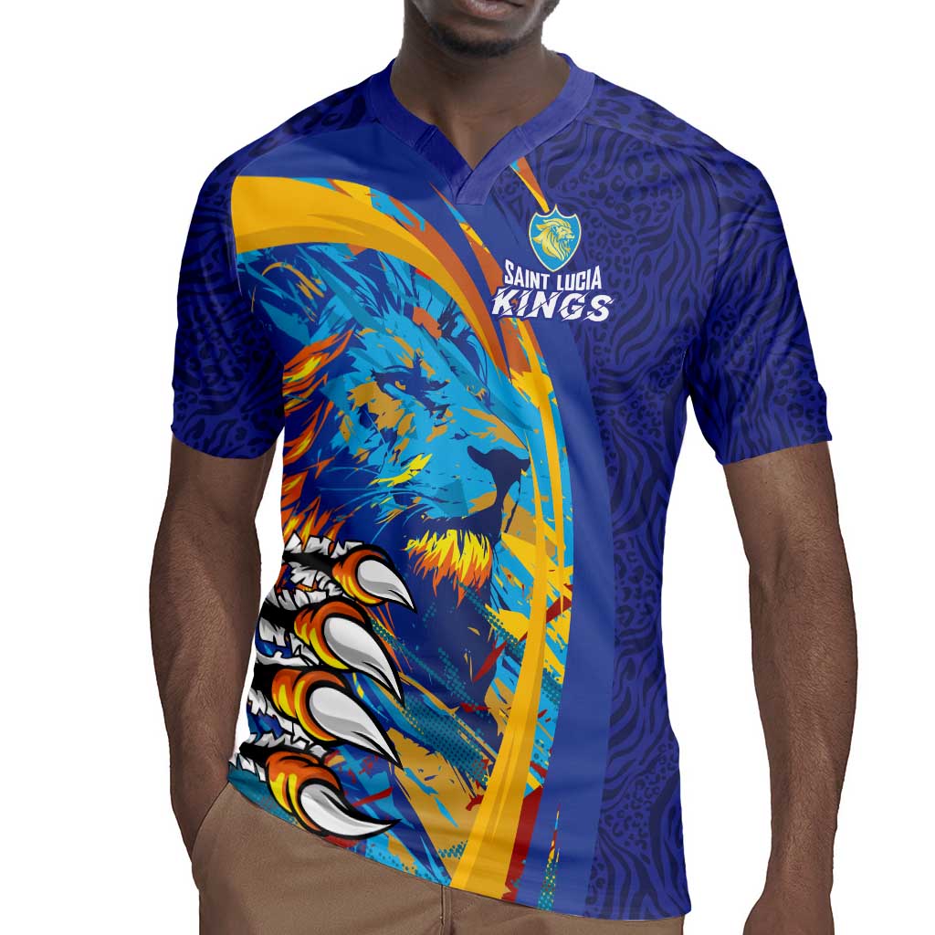Custom Saint Lucia Cricket Kings Rugby Jersey Caribbean-Roar of Power Lions - African Pride