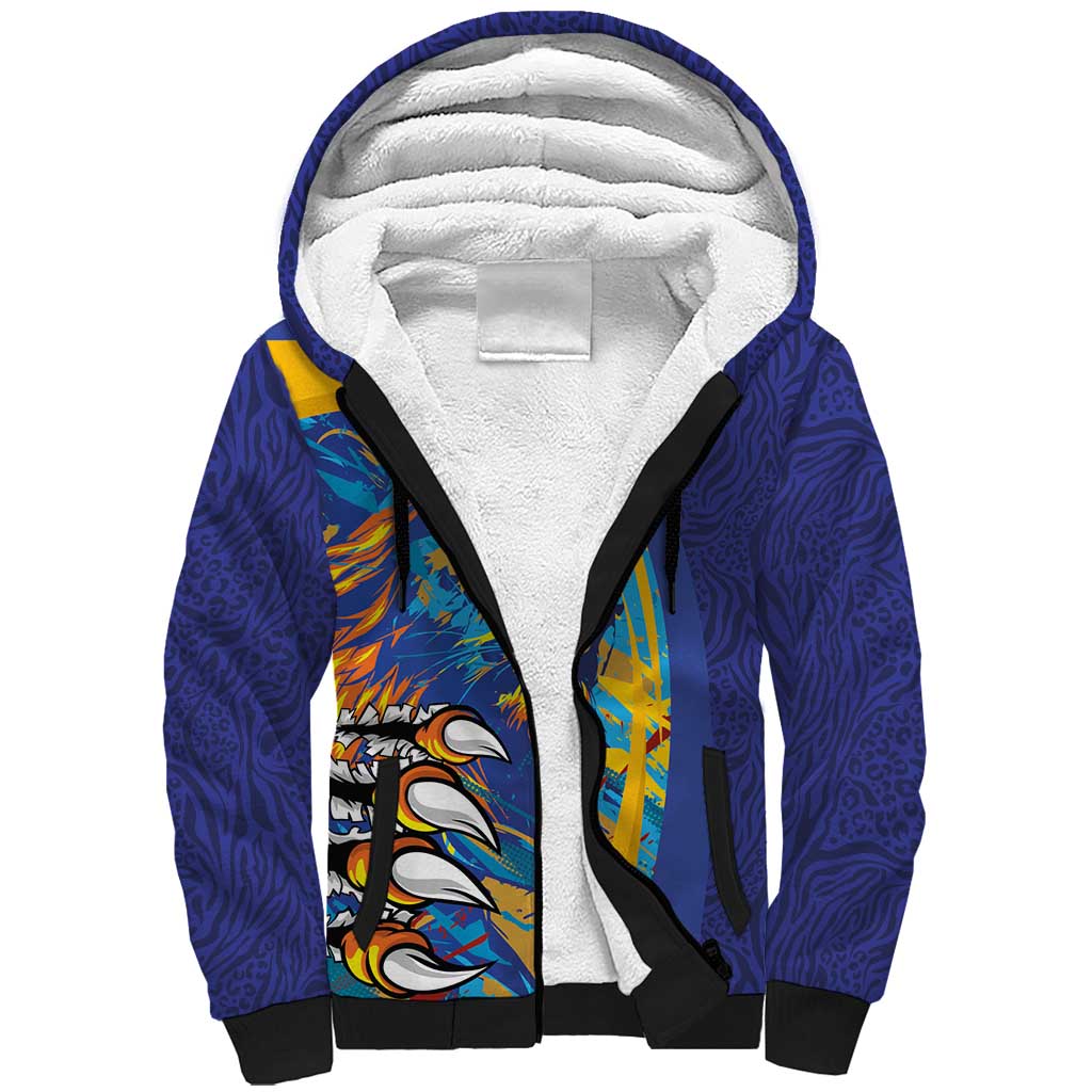 Custom Saint Lucia Cricket Kings Sherpa Hoodie Caribbean-Roar of Power Lions - African Pride
