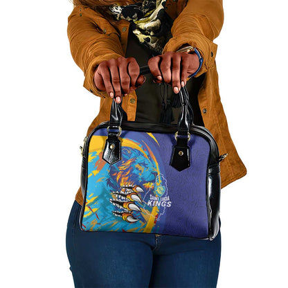 Saint Lucia Cricket Kings Shoulder Handbag Caribbean-Roar of Power Lions - African Pride