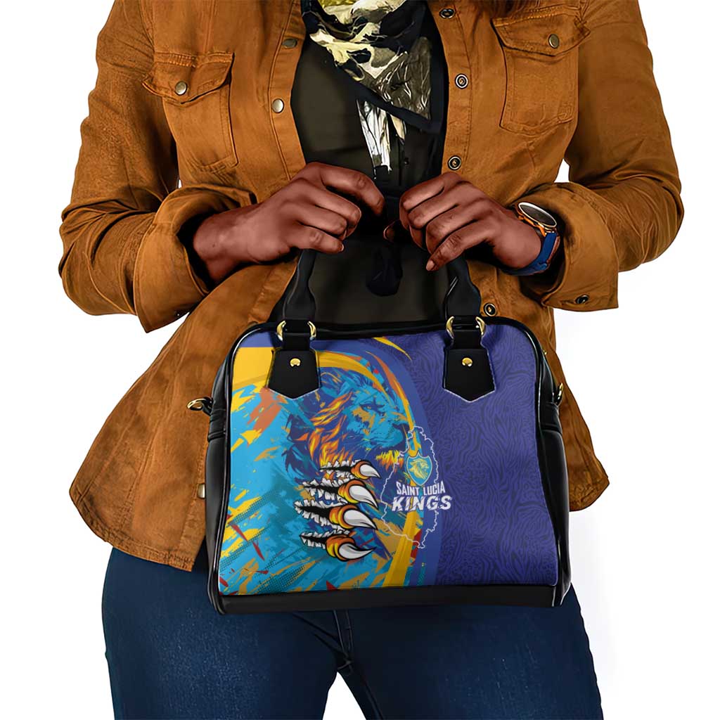 Saint Lucia Cricket Kings Shoulder Handbag Caribbean-Roar of Power Lions - African Pride