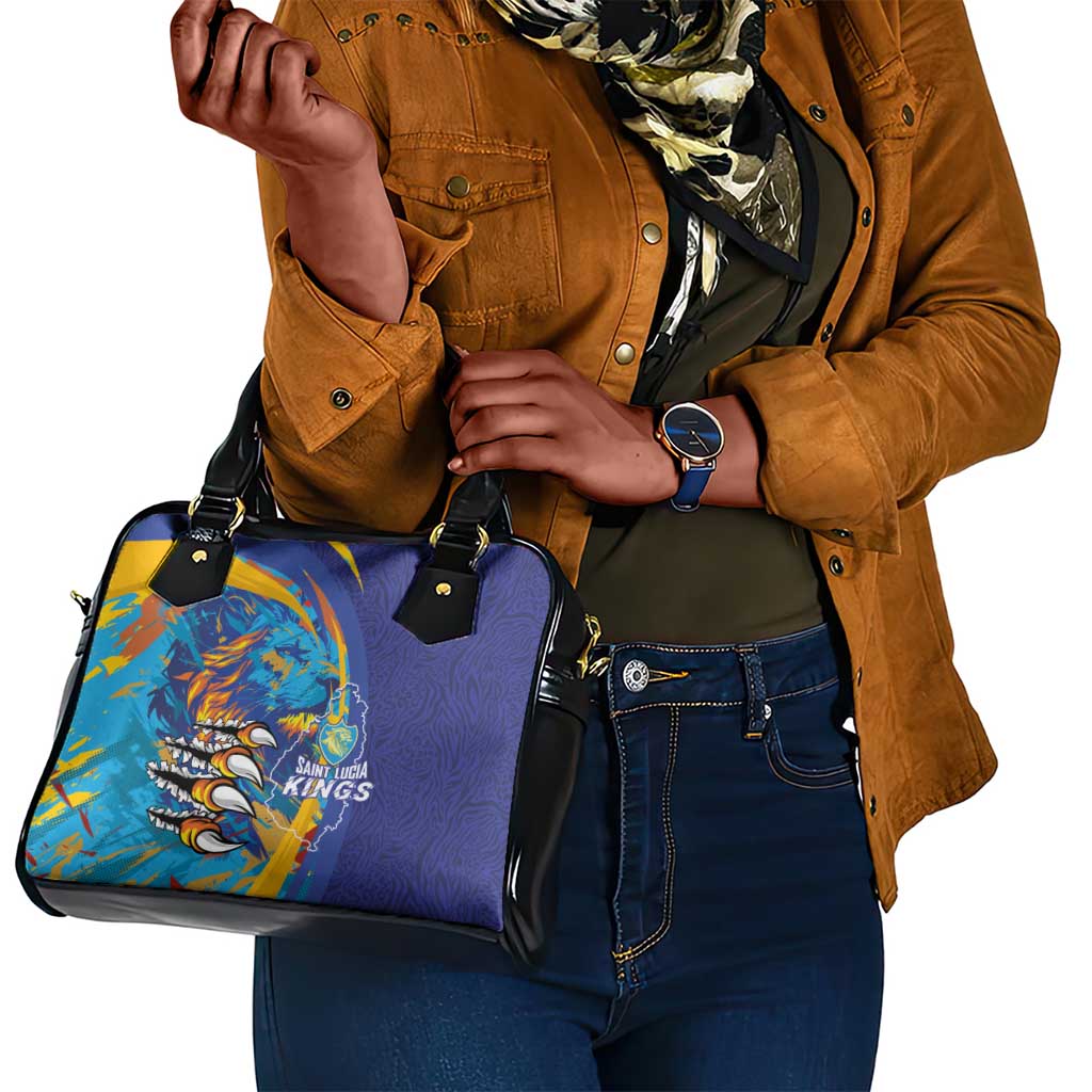 Saint Lucia Cricket Kings Shoulder Handbag Caribbean-Roar of Power Lions - African Pride