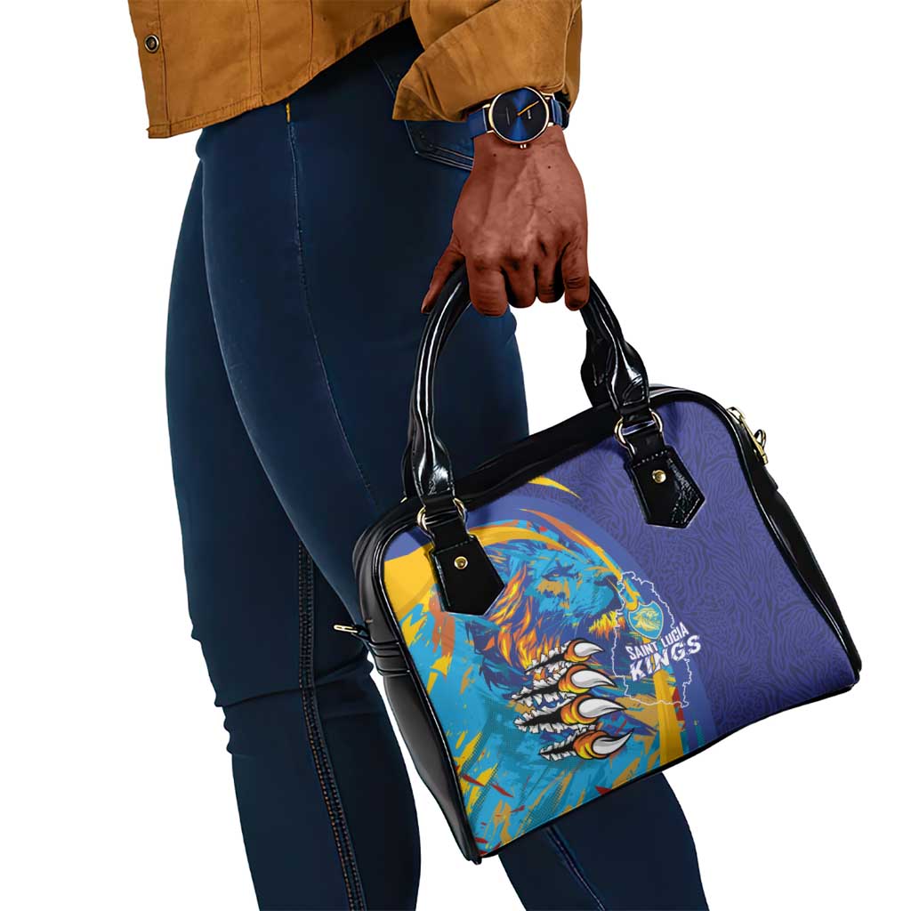 Saint Lucia Cricket Kings Shoulder Handbag Caribbean-Roar of Power Lions - African Pride
