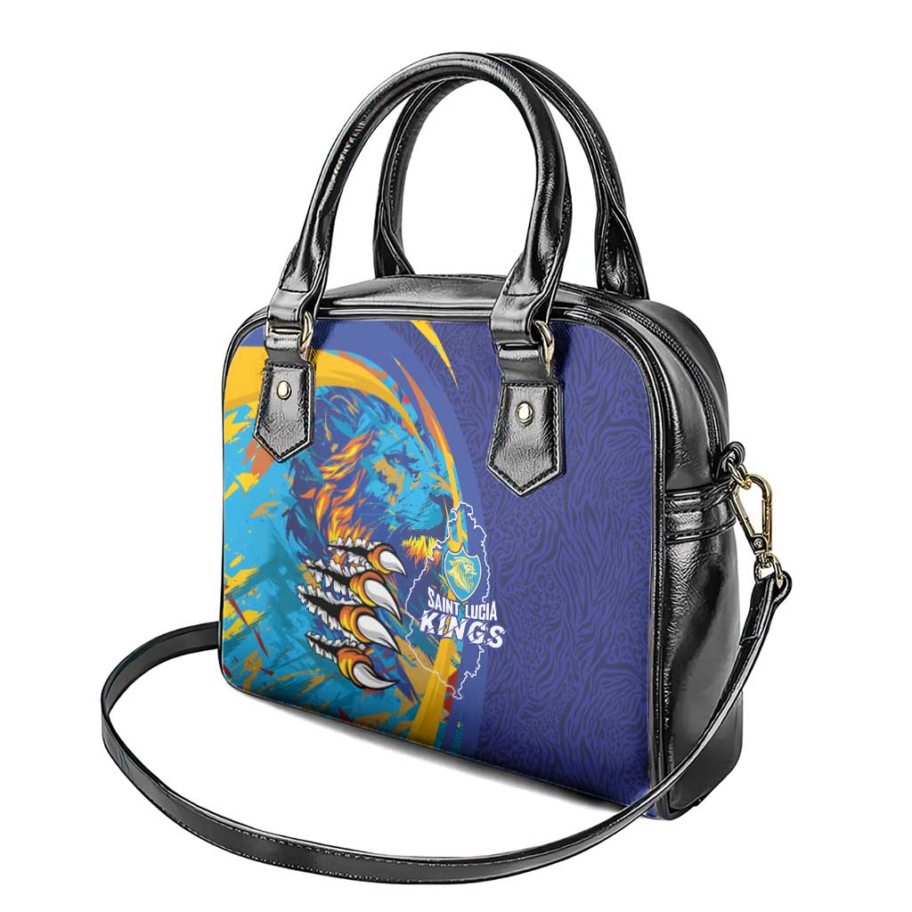 Saint Lucia Cricket Kings Shoulder Handbag Caribbean-Roar of Power Lions - African Pride