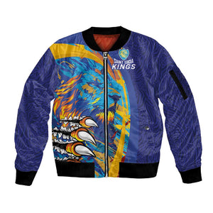 Custom Saint Lucia Cricket Kings Sleeve Zip Bomber Jacket Caribbean-Roar of Power Lions - African Pride