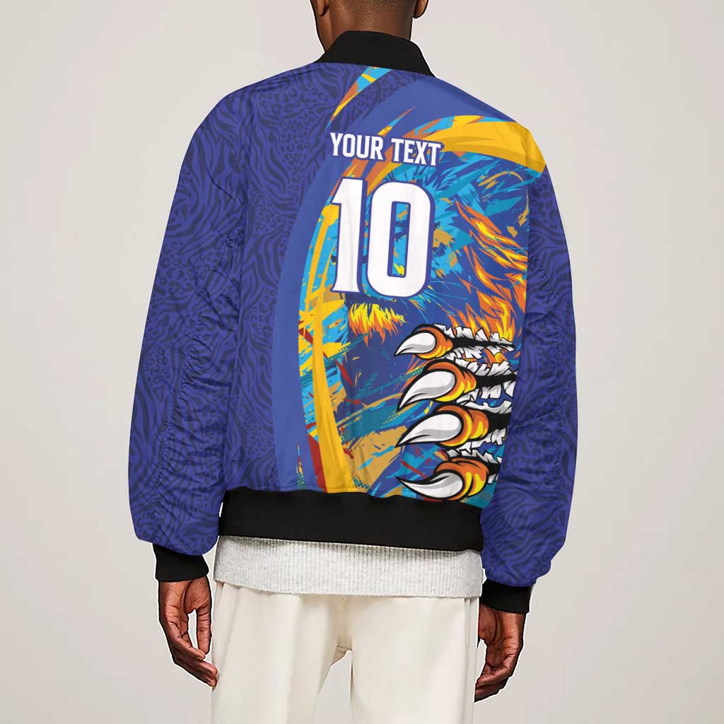 Custom Saint Lucia Cricket Kings Sleeve Zip Bomber Jacket Caribbean-Roar of Power Lions - African Pride